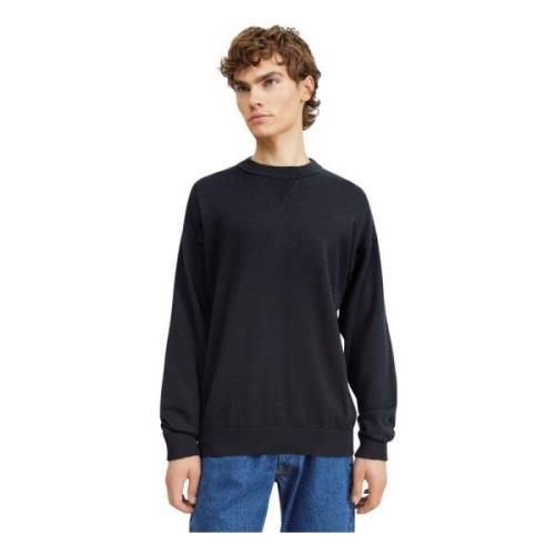 Navy Blue Sweater Klassisk Stil