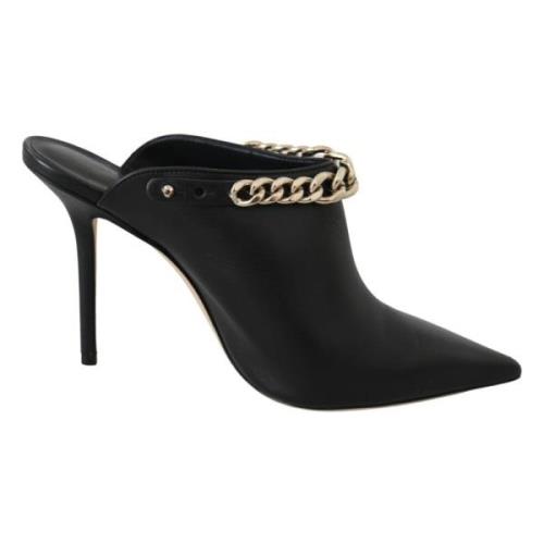 Elegant Svart-Gull Skinn Pumps