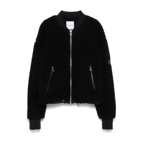 Faux Shearling Baseball Krage Jakke