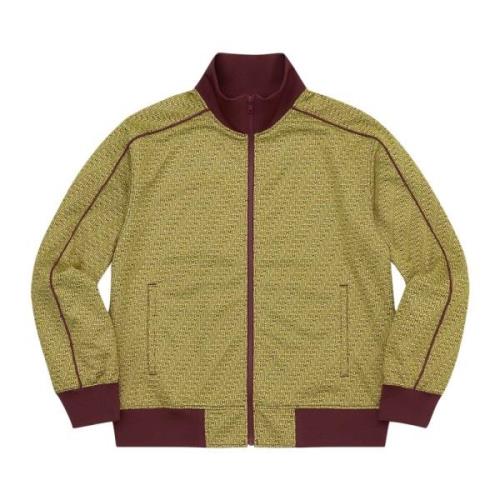 Gjenta Track Jacket Olive Logo Jacquard