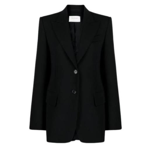 Svart Ull Stretch Blazer