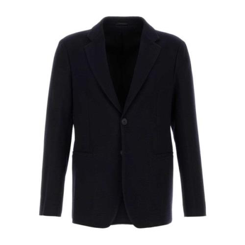 Marineblå stretch ull blazer