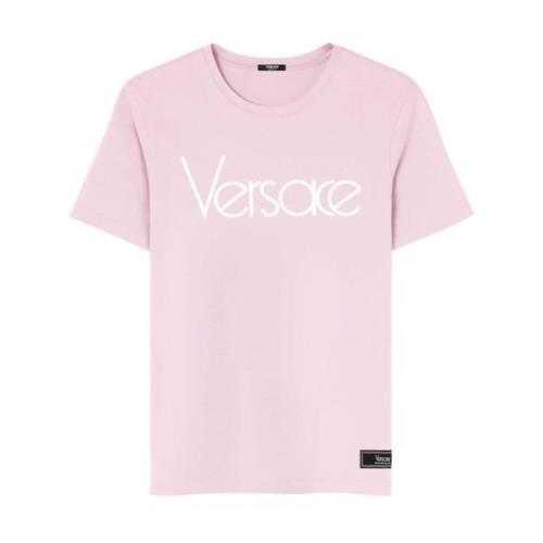 Rosa Jersey Logo Print T-skjorte