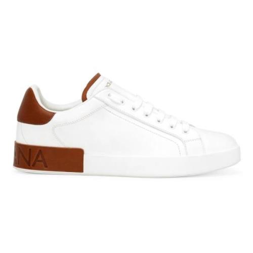 Lav Topp Hvitt Skinn Sneaker