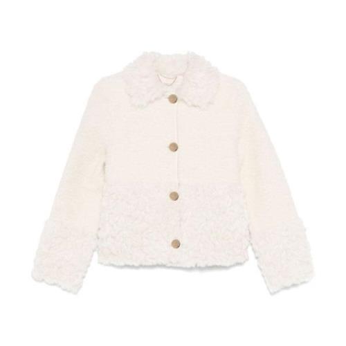 Faux Shearling Hvit Jakke