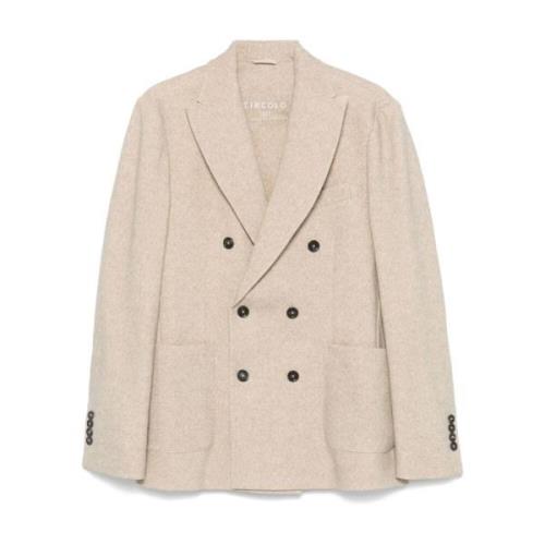 Beige Fleece Texture Herringbone Jacket