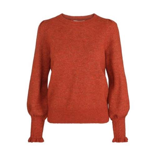 Mohair Cable Cuff Pullover Strikket