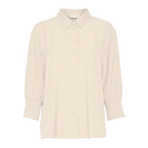 Feminin Bluse med Smock Mansjetter