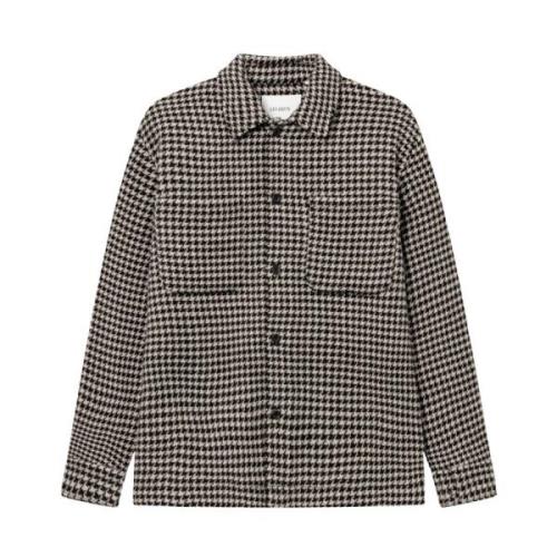 Houndstooth Overshirt i Desert Sand/Black