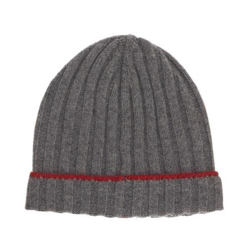 Cashmere Strikk-Rib Beanie Lue