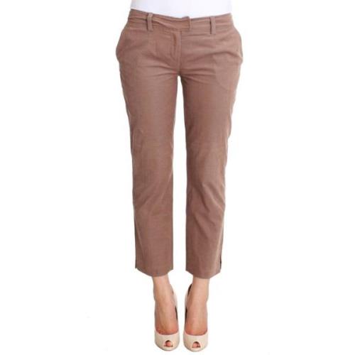 Stilig Brun Cropped Corduroy Bukse