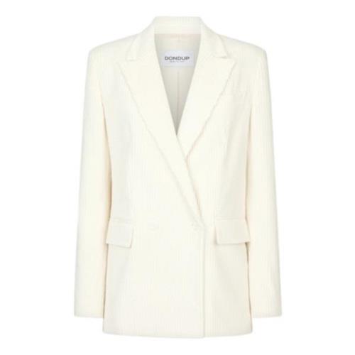 Fløyels dobbeltradet blazer Offwhite