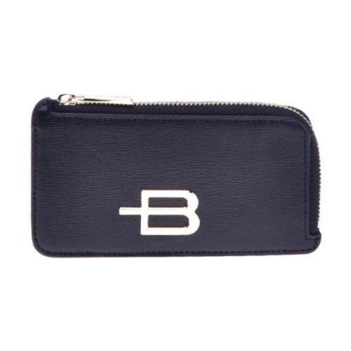 Card holder with zip in black saffiano