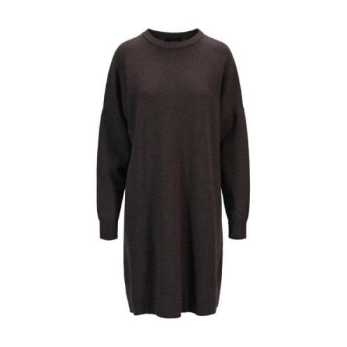 Merino Ull Oversized Genser Kjole - Svart