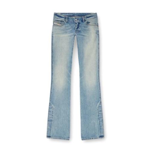 Blå Vasket Denim Bootcut Jeans