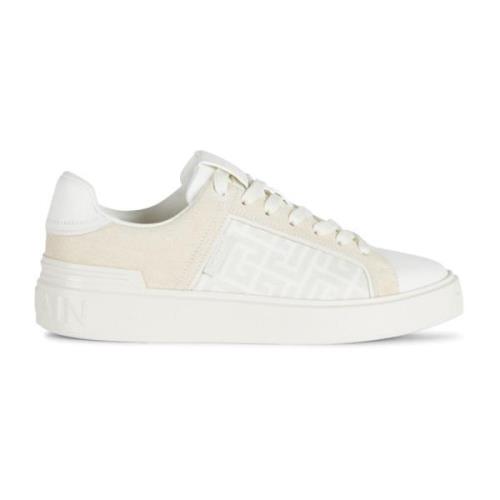 B-Court monogram nylon og skinn sneakers