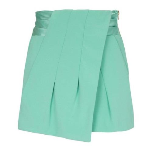 Satin Midjebånd Crepe Draperte Shorts