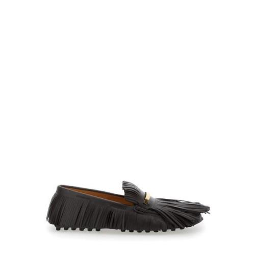 Brun Fringed Moccasin Flate Sko