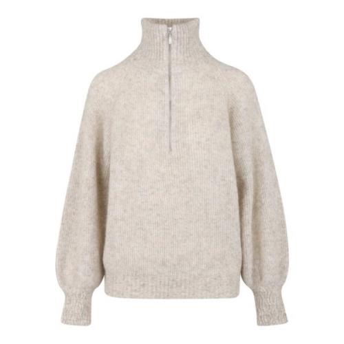 Sand Melange Half-Zip Sweater