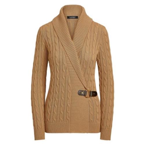 Camel Lauren By Ralph Lauren Camel Buckled Sweater Genser