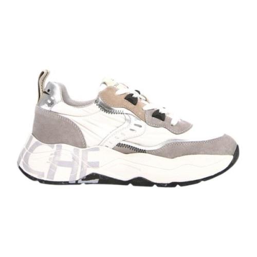 Hvite Skinn/Nylon Sneakers Club105