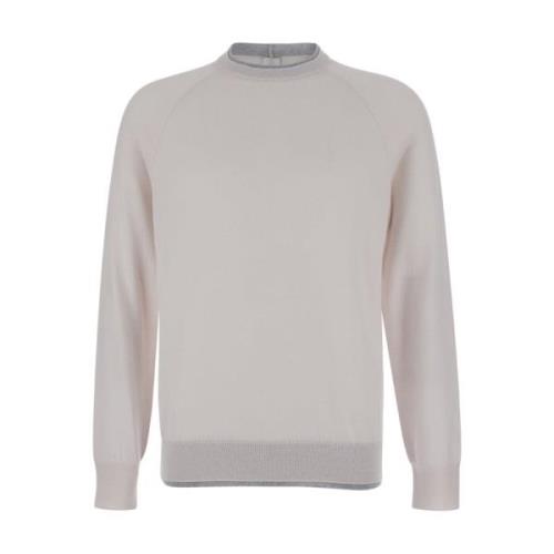 Beige Merino Sweater Dobbelt Krage