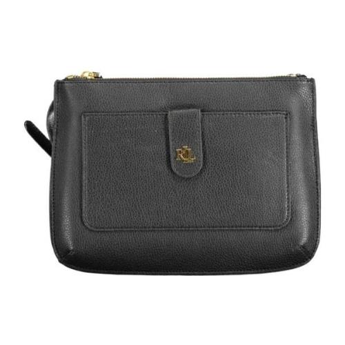 Svart dame crossbody veske med glidelås