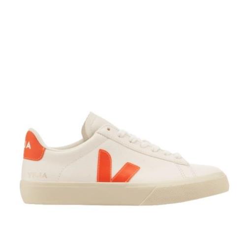 Hvite Campo Sneakers med Oransje Logo