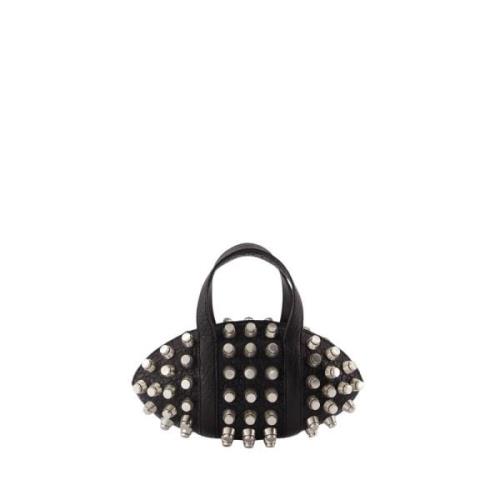 Noir Pebbled Leather Top Handle Veske