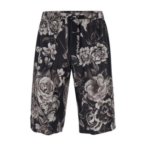 Svart Silke Bermuda Shorts