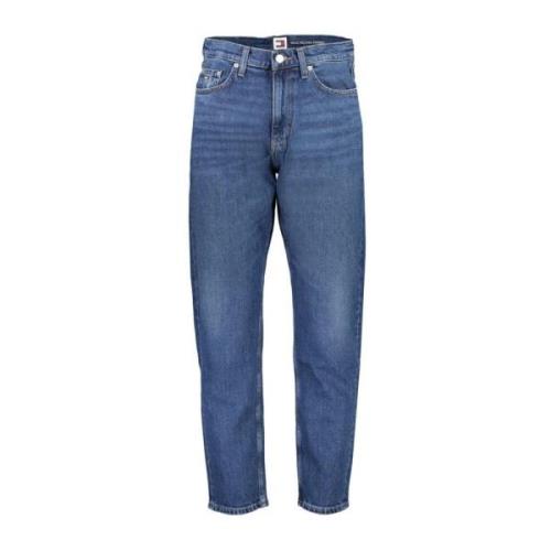 Broderte avslappede tapered bomullsjeans