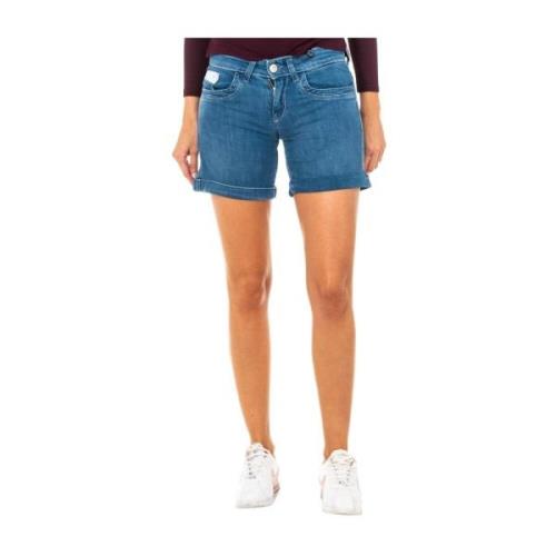 Denim Shorts med Brodert Design