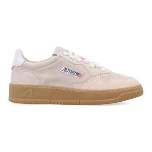 Suede Low Top Sneakers Sand Ecru