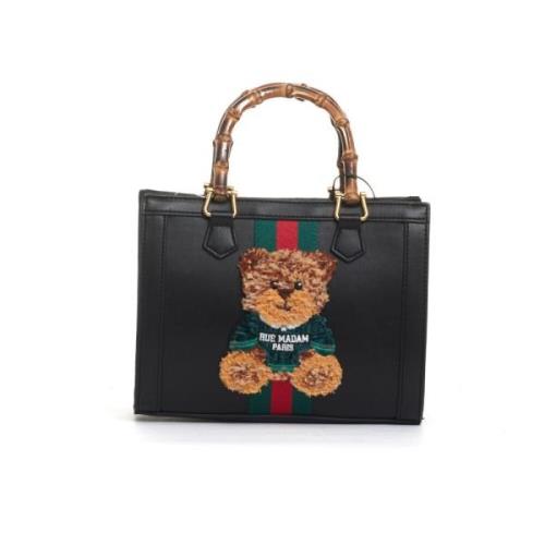 Svart Teddy Mini Tote Bag