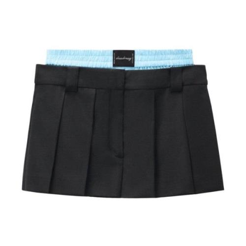 Prestyled Plissert Skort Svart