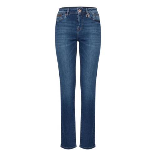 Blå Straight Leg Jeans