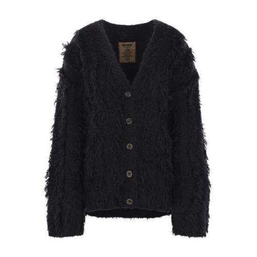 Svart Oversize Bouclé Cardigan Genser