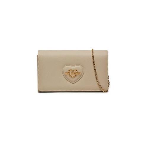 Hjerte Clutch Bag med Gull Logo