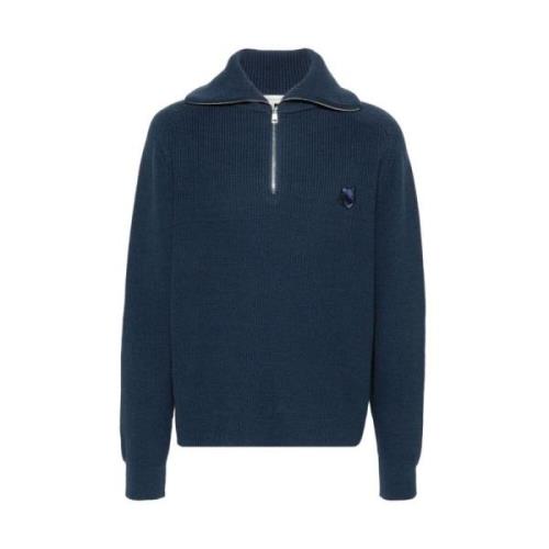 Navy Blue Strikket Fiskertrøye