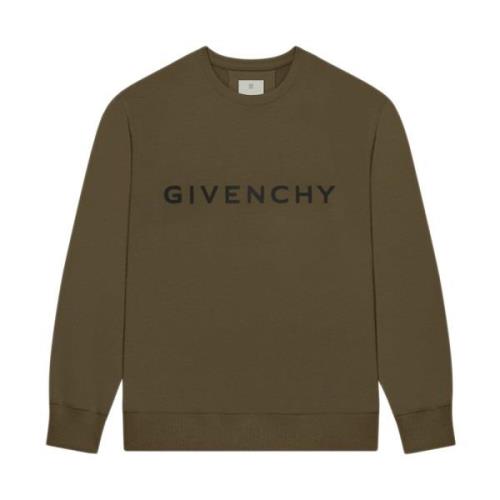 Grønn Creweck Genser med Givenchy Signatur