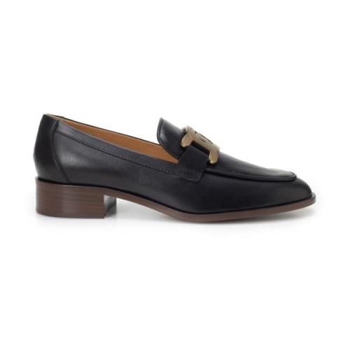 Sorte skinnloafers for kvinner