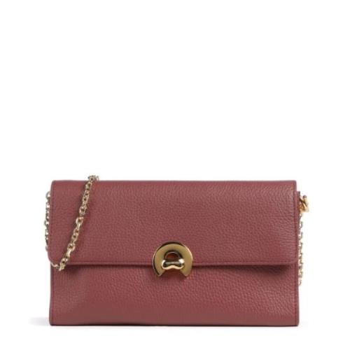 Brun skinn crossbody veske