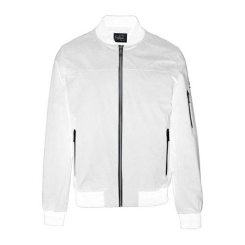 Hvit Windproof Nylon Bomber Jacket