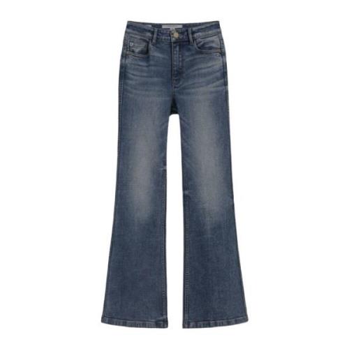 Stilig Flared Blå Denim Jeans