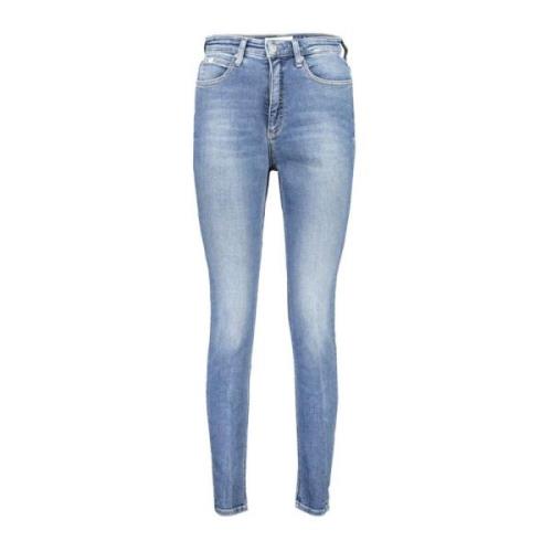 High Rise Skinny Jeans med Vasket Effekt