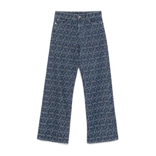 Blå Denim Wide Leg Jeans