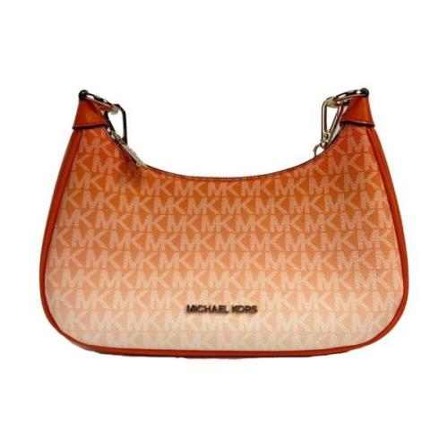 Oransje PVC Crossbody Veske med Glidelås