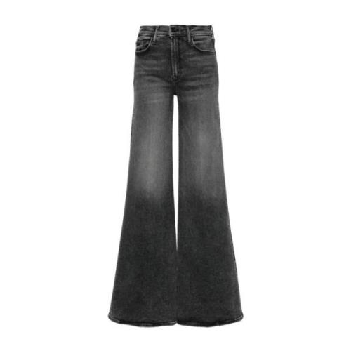 Svart Denim Jeans Flared Hem