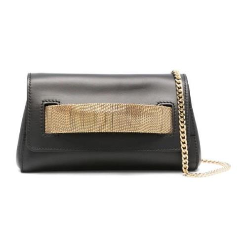 Svart Nappa Skinn Clutch Veske