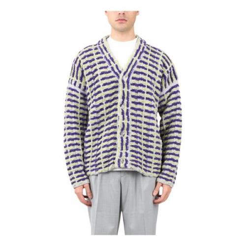 Oversized Strikket Cardigan med Knappelukking